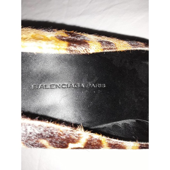 Balenciaga Paris Ponyhide Sz 38 IT / Hair Animal Print Slip On Pumps - Picture 4 of 7